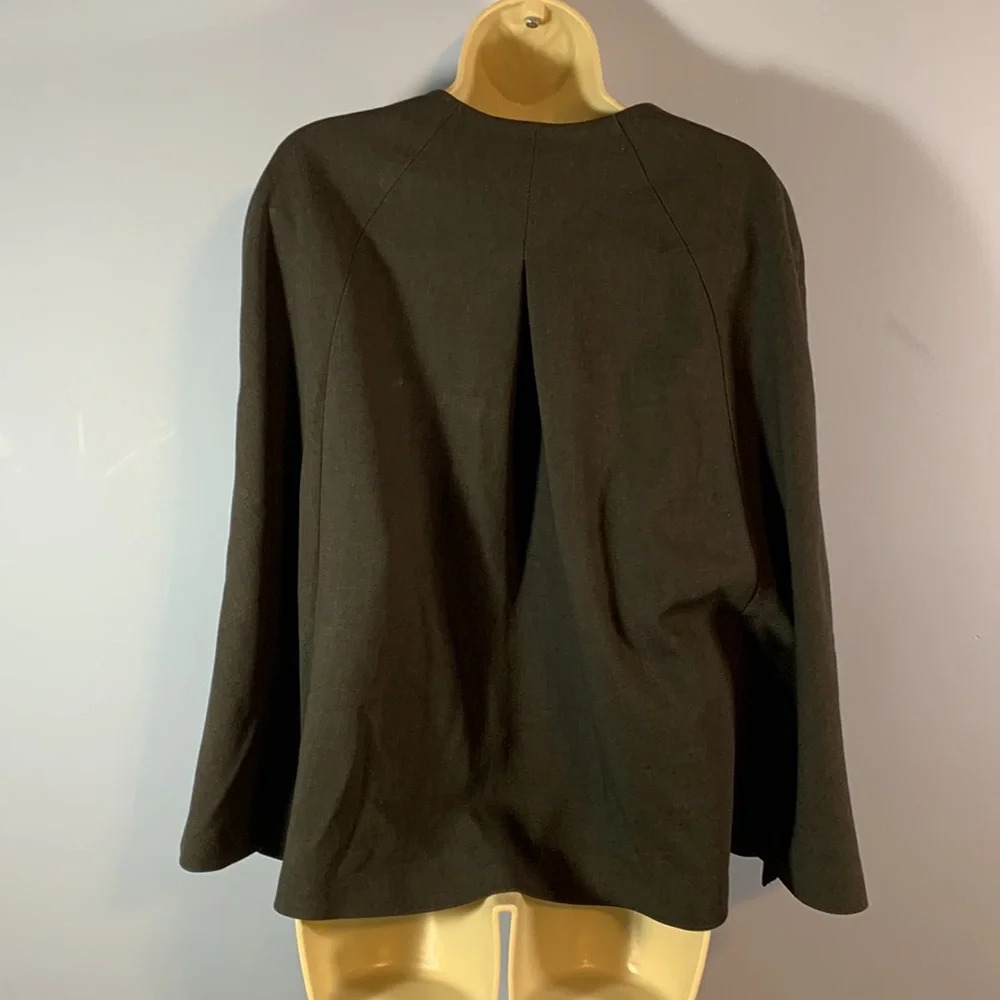 Halogen size small dark gray menswear military style sleeveless cape zip up - Picture 5 of 11